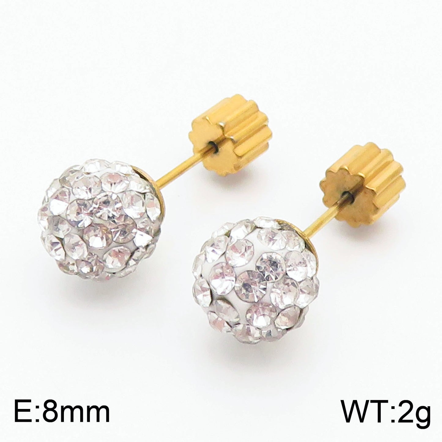 European And American Ornament Elegant Fashion Steel Color Shambhala Stud Earrings Female Earring Bone Nail Diamond Ball Cross-border Wholesale