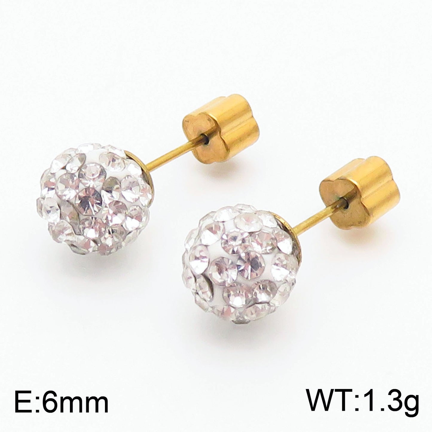 European And American Ornament Elegant Fashion Steel Color Shambhala Stud Earrings Female Earring Bone Nail Diamond Ball Cross-border Wholesale