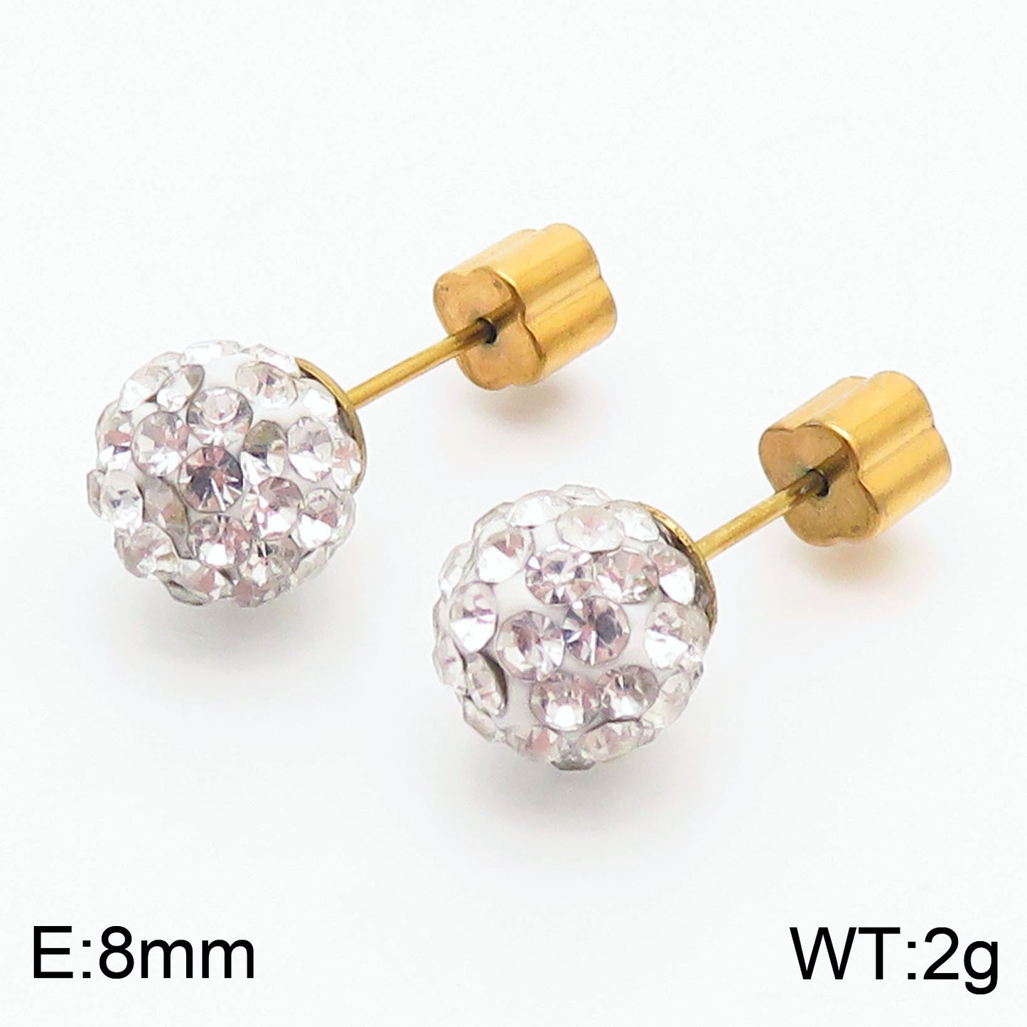 European And American Ornament Elegant Fashion Steel Color Shambhala Stud Earrings Female Earring Bone Nail Diamond Ball Cross-border Wholesale