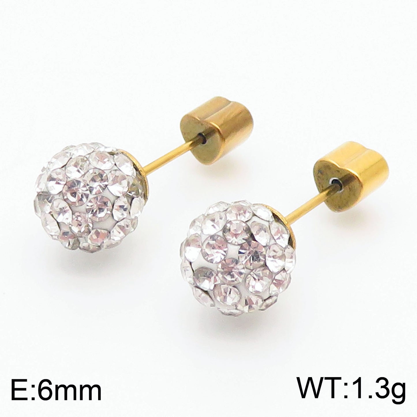 European And American Ornament Elegant Fashion Steel Color Shambhala Stud Earrings Female Earring Bone Nail Diamond Ball Cross-border Wholesale