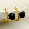 1 Pair Elegant Simple Style Commute C Shape Plating Inlay Stainless Steel Zircon Gold Plated Ear Studs