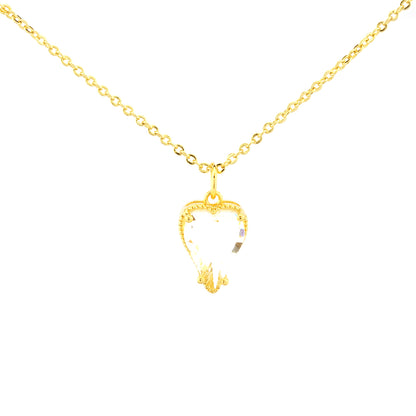 Elegant Sweet Heart Shape Copper Plating Inlay Zircon 18k Gold Plated Pendant Necklace