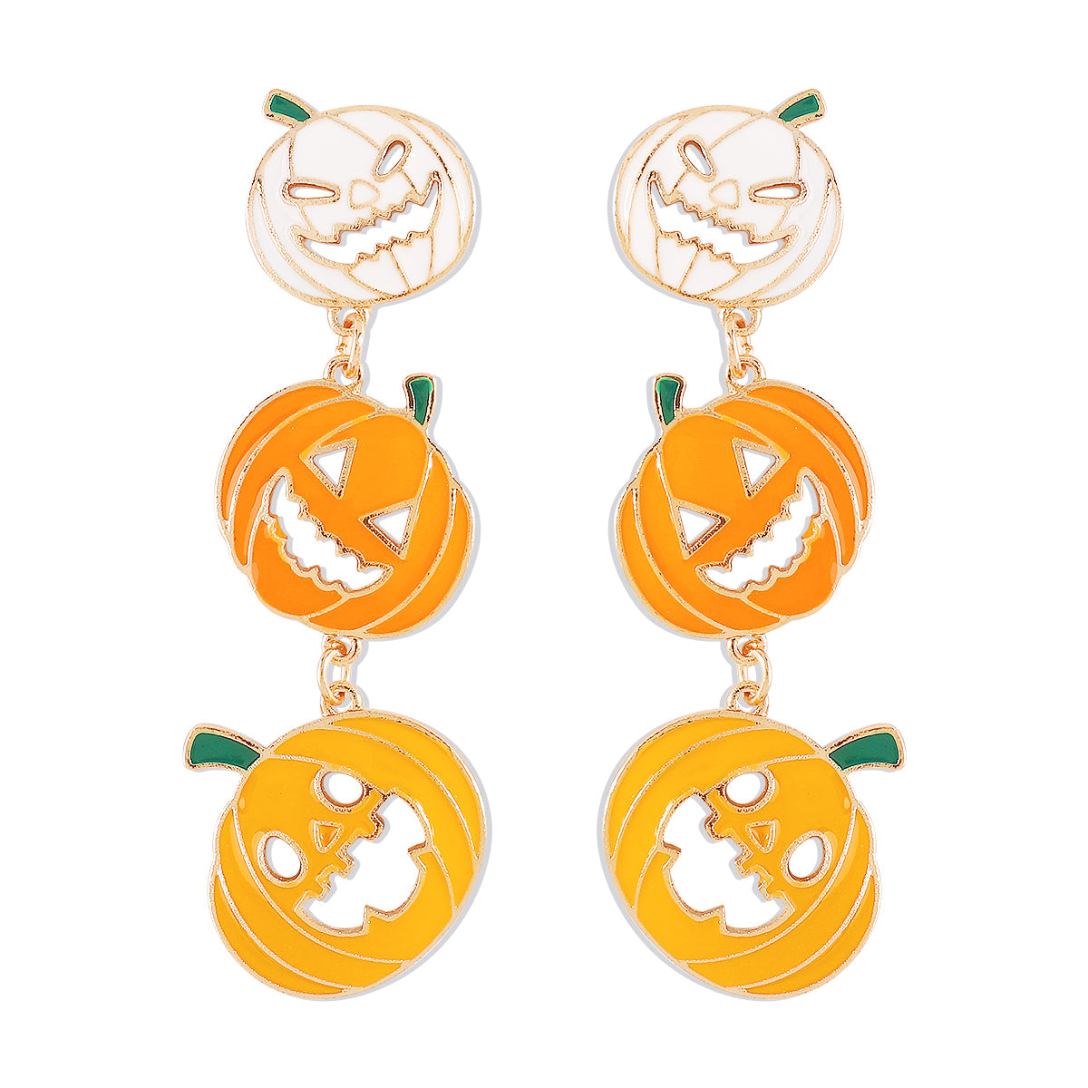 Wholesale Jewelry Gothic Cool Style Pumpkin Alloy Enamel Drop Earrings