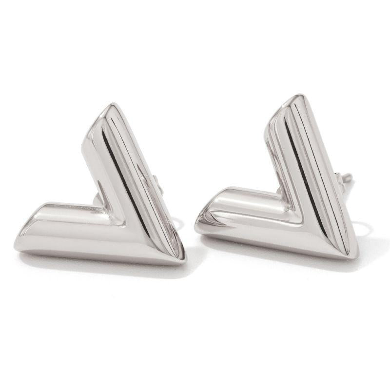 1 Pair Ig Style Commute Letter Plating Hollow Out Stainless Steel 18k Gold Plated Ear Studs