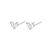 1 Pair Simple Style Leaf Inlay Sterling Silver Zircon Ear Studs