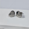 1 Pair Vintage Style Heart Shape Stainless Steel 18K Gold Plated Ear Studs