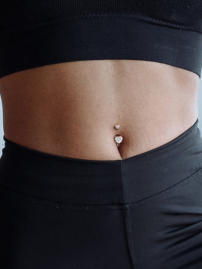 Simple Style Round Copper Zircon Belly Ring In Bulk