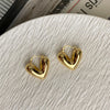 1 Pair Simple Style Heart Shape Plating Copper Earrings