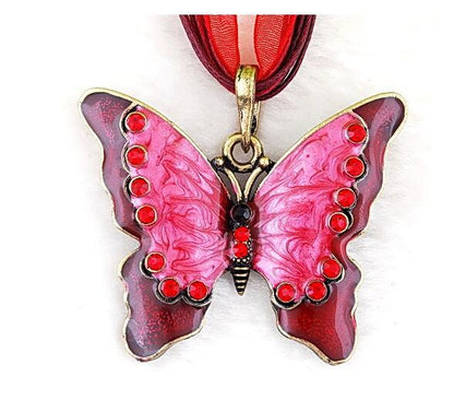 Lady Butterfly Alloy Women's Pendant Necklace