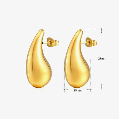 1 Pair Basic Geometric Plating Stainless Steel 18k Gold Plated Ear Studs