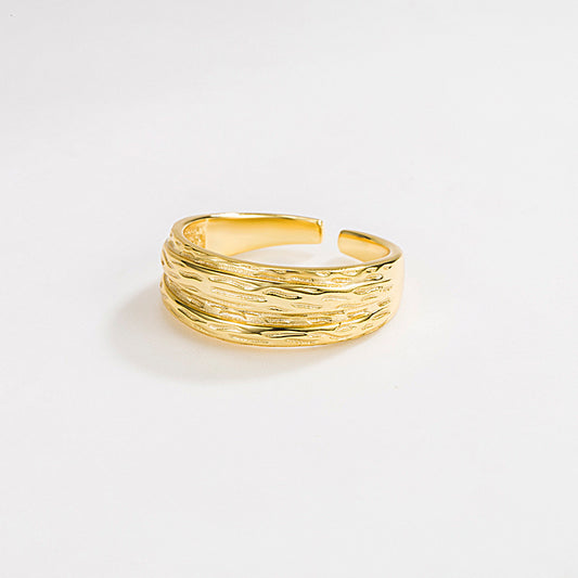 Simple Style Solid Color Sterling Silver Gold Plated Rings In Bulk
