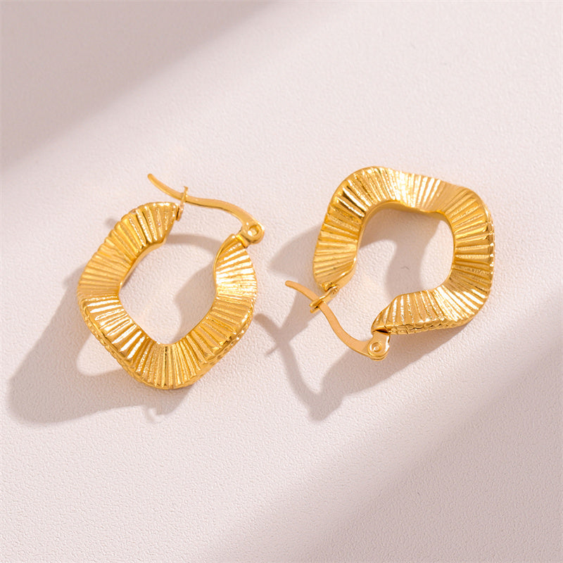 1 Pair Simple Style Roman Style C Shape Irregular Plating Stainless Steel 18k Gold Plated Ear Studs