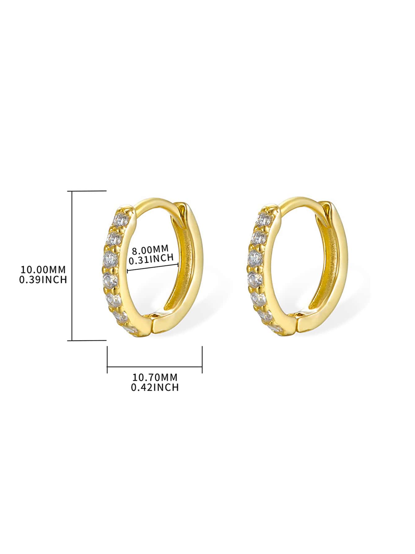 1 Pair Simple Style Round Color Block Inlay Sterling Silver Zircon Hoop Earrings