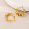 1 Pair Retro Simple Style C Shape Round Twist Plating Stainless Steel 18k Gold Plated Ear Studs