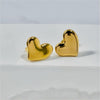 1 Pair Simple Style Heart Shape Plating Stainless Steel 18k Gold Plated Ear Studs