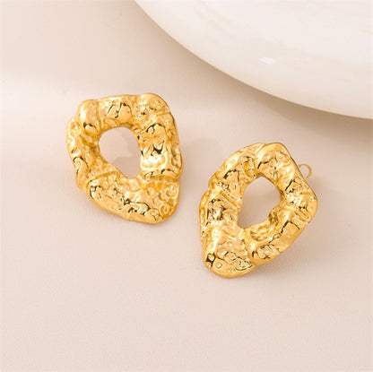 1 Pair Retro Simple Style Irregular Geometric Plating Stainless Steel 18k Gold Plated Ear Studs