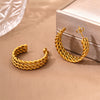 1 Pair Retro Simple Style C Shape Plating Stainless Steel 18k Gold Plated Earrings