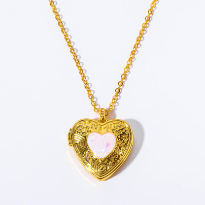 Simple Style Streetwear Heart Shape Copper 18k Gold Plated Pendant Necklace In Bulk