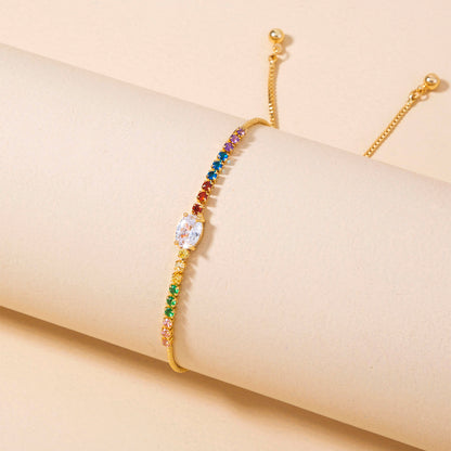 Simple Style Tree Copper Bracelets Pearl Zircon Copper Bracelets
