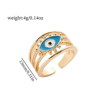 Basic Eye Alloy Enamel Plating Women's Open Rings