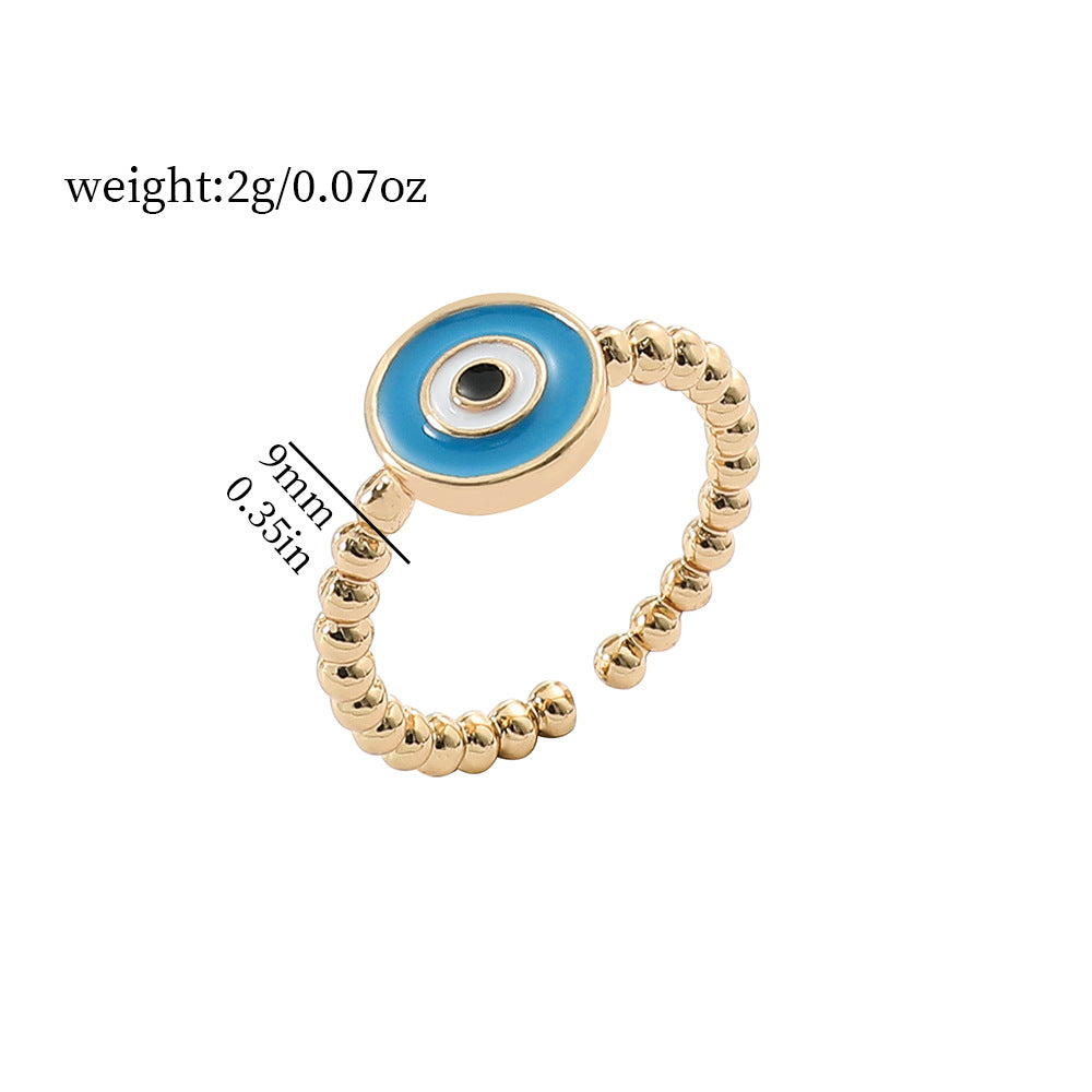 Basic Eye Alloy Enamel Plating Women's Open Rings