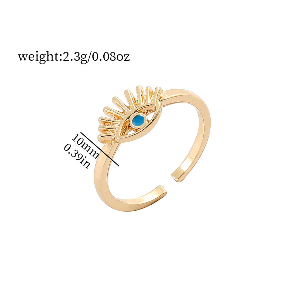 Basic Eye Alloy Enamel Plating Women's Open Rings