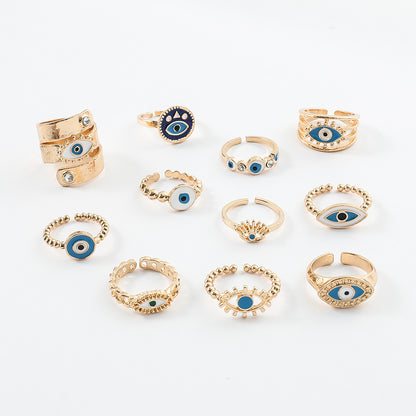 Basic Eye Alloy Enamel Plating Women's Open Rings