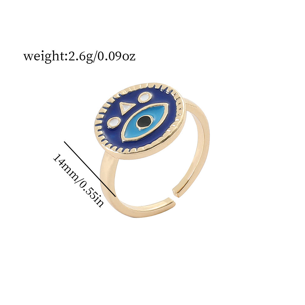 Basic Eye Alloy Enamel Plating Women's Open Rings