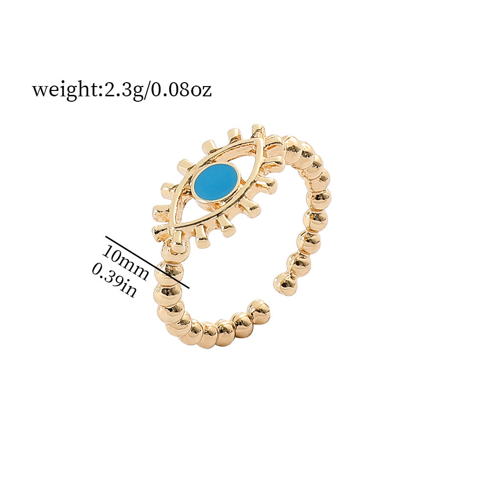 Basic Eye Alloy Enamel Plating Women's Open Rings