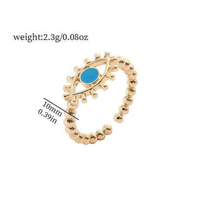 Basic Eye Alloy Enamel Plating Women's Open Rings