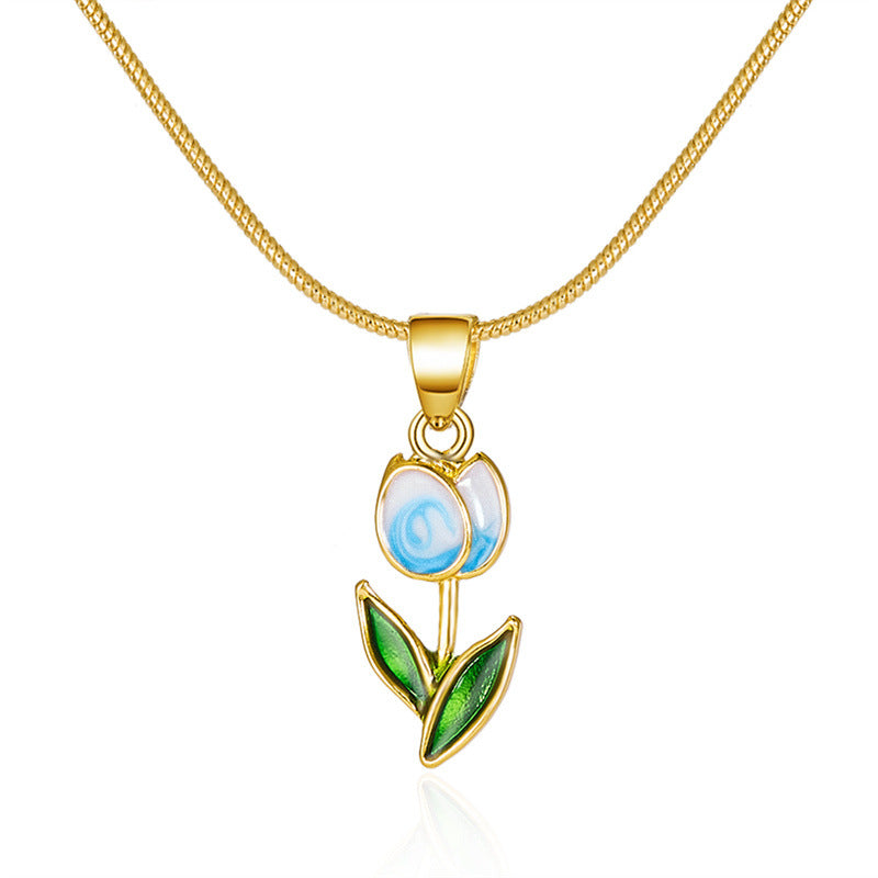 Lady Flower Alloy Plating Women's Pendant Necklace