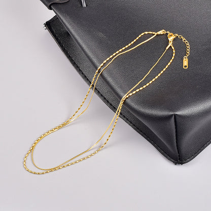 Simple Style Solid Color Titanium Steel Pendant Necklace