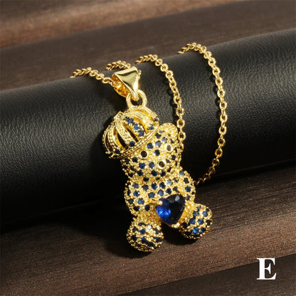 Cute Simple Style Cartoon Heart Shape Copper 18k Gold Plated Zircon Pendant Necklace In Bulk