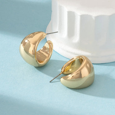 1 Pair Simple Style Solid Color Plating Alloy Gold Plated Ear Studs