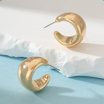 1 Pair Simple Style Solid Color Plating Alloy Gold Plated Ear Studs