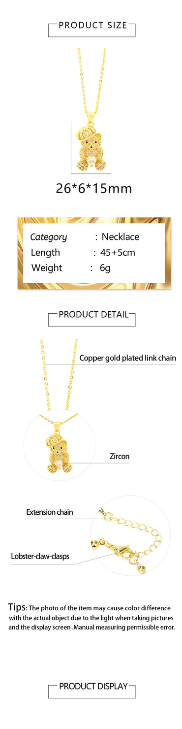 Cute Simple Style Cartoon Heart Shape Copper 18k Gold Plated Zircon Pendant Necklace In Bulk