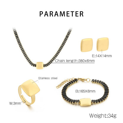 Simple Style Shiny Round Star Heart Shape Titanium Steel Plating Inlay Zircon 18k Gold Plated Jewelry Set