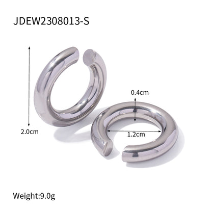 1 Pair Ig Style Simple Style C Shape Plating Stainless Steel Ear Cuffs