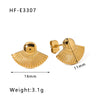 1 Pair Vacation Beach Scallop Shell Polishing Plating Stainless Steel 18k Gold Plated Ear Studs