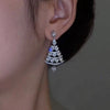 Fashion Christmas Tree Snowflake Copper Plating Inlay Zircon Ear Studs 1 Pair