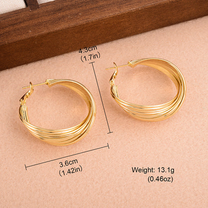 1 Pair Simple Style Streetwear Solid Color Plating Copper Hoop Earrings