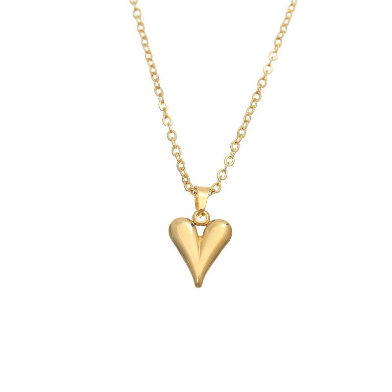 Ig Style Commute Heart Shape Stainless Steel Polishing Plating 18k Gold Plated Pendant Necklace