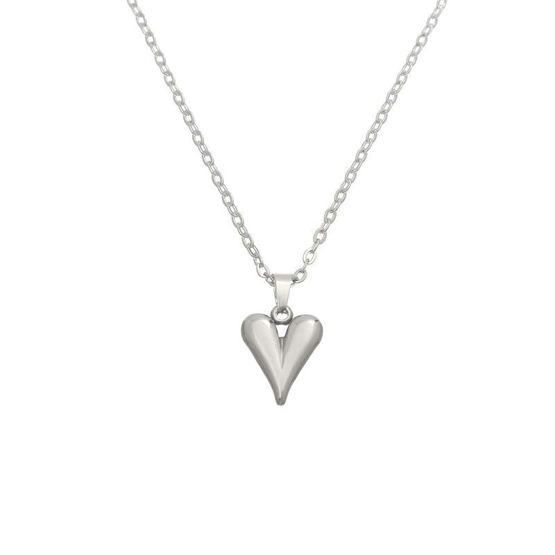 Ig Style Commute Heart Shape Stainless Steel Polishing Plating 18k Gold Plated Pendant Necklace