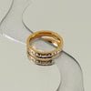 Simple Style Geometric Stainless Steel Plating Inlay Zircon 18k Gold Plated Rings