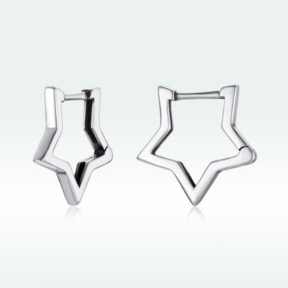 1 Pair Classical Star Sterling Silver Ear Studs