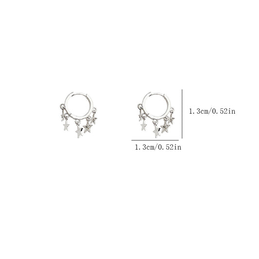 1 Pair Simple Style Star Copper Earrings