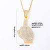 Hip-hop Vintage Style Rock Gesture Stainless Steel Alloy Plating Inlay Zircon Gold Plated Silver Plated Pendant Necklace