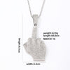 Hip-hop Vintage Style Rock Gesture Stainless Steel Alloy Plating Inlay Zircon Gold Plated Silver Plated Pendant Necklace