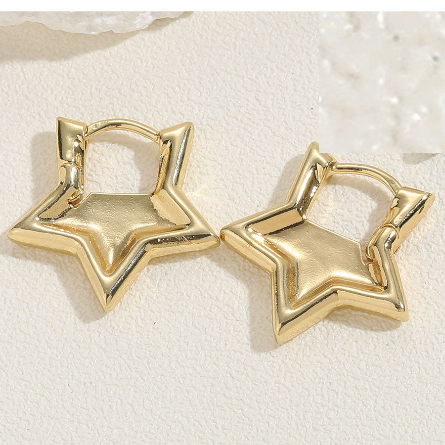 1 Pair Elegant Simple Style Star Heart Shape Butterfly Brass 14k Gold Plated White Gold Plated Ear Studs