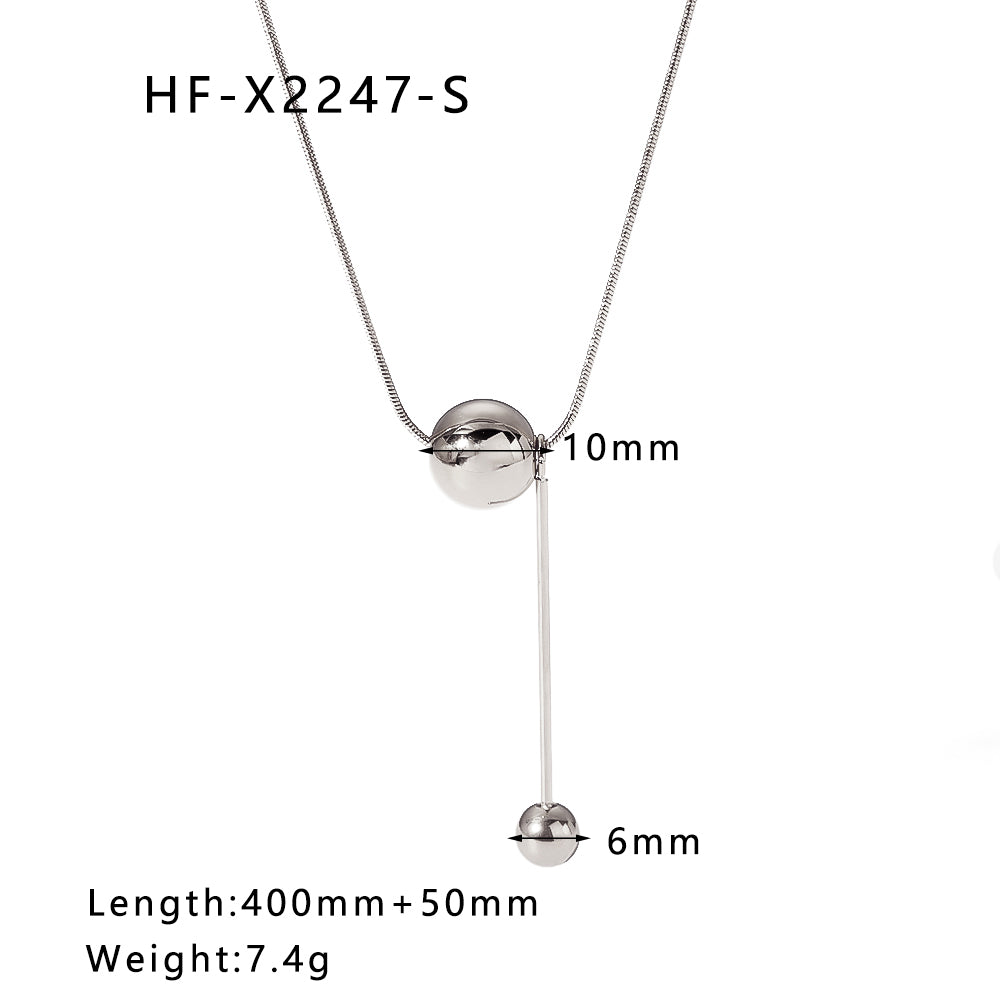 Casual Lady Simple Style Ball Stainless Steel Plating 18k Gold Plated Pendant Necklace